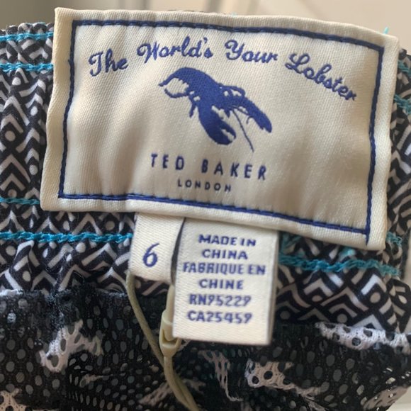 Ted Baker The World is Your Lobster Swim Shorts Men's Tropical Hawaiian Size 6 - Picture 5 of 10